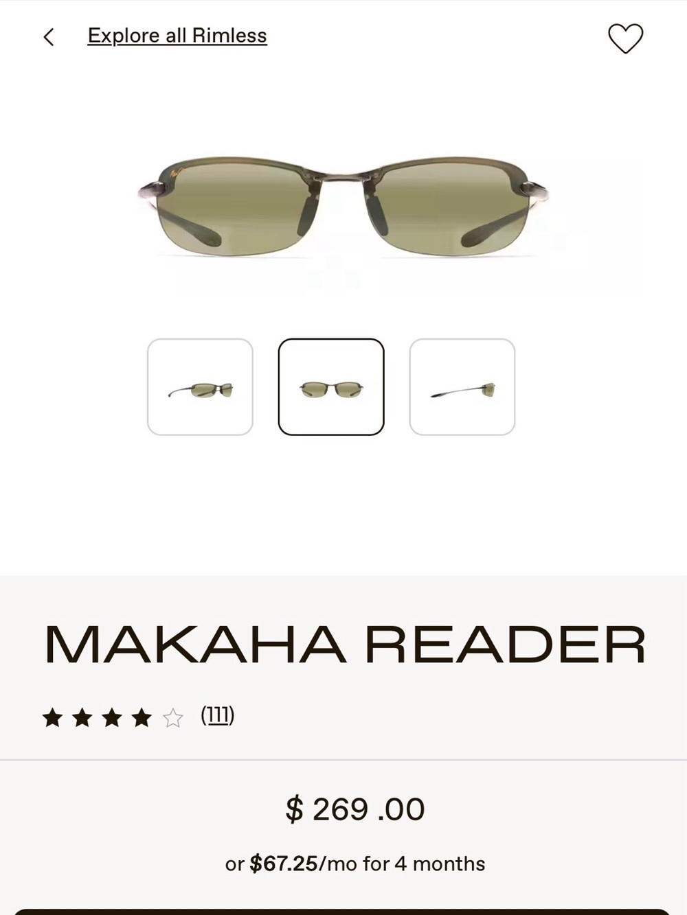 Maui Jim Makaha Reader Sunglasses - Like New, unworn ADD +2.50